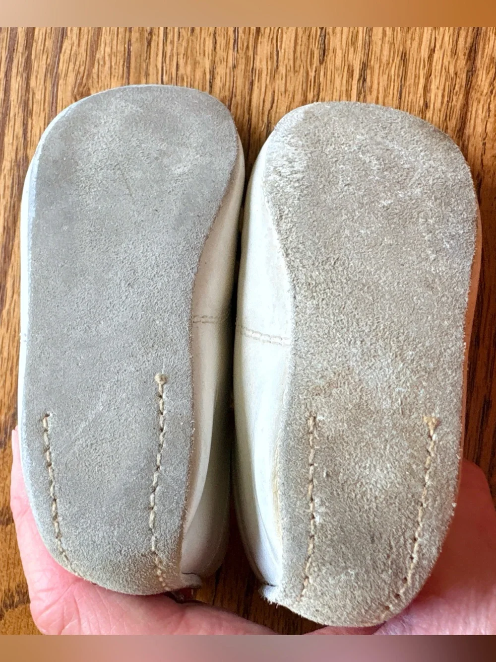 Vintage Step N’ Stride 3.5D White Baby Walker Shoes with Bell Accent